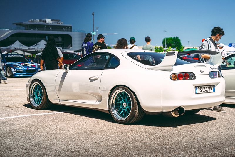 White Toyota Supra at a car meet